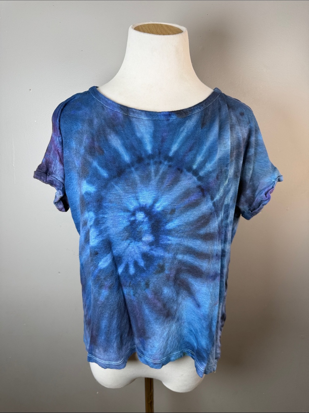 Tie-Dye Short Sleeve Tee in Blue & Purple